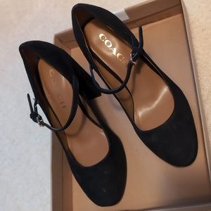 Coach black heels size 5